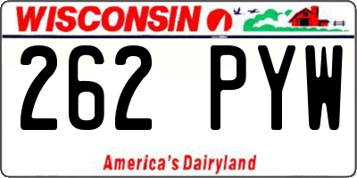 WI license plate 262PYW