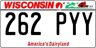 WI license plate 262PYY