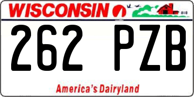 WI license plate 262PZB