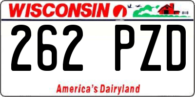 WI license plate 262PZD