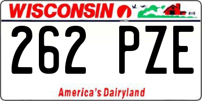 WI license plate 262PZE