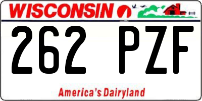 WI license plate 262PZF