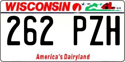 WI license plate 262PZH