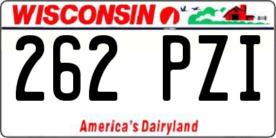 WI license plate 262PZI