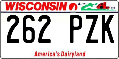 WI license plate 262PZK