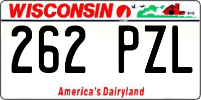 WI license plate 262PZL