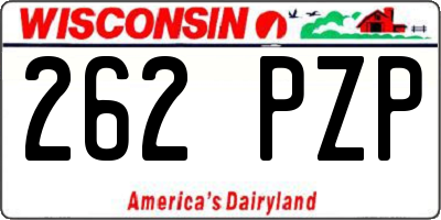 WI license plate 262PZP