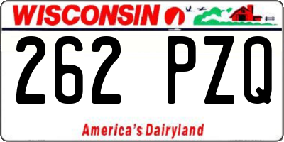 WI license plate 262PZQ