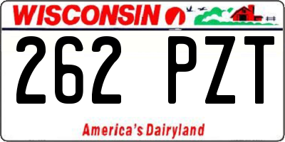 WI license plate 262PZT