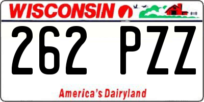 WI license plate 262PZZ