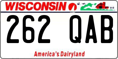 WI license plate 262QAB