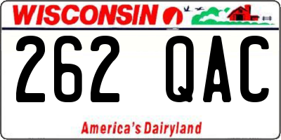 WI license plate 262QAC