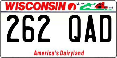WI license plate 262QAD