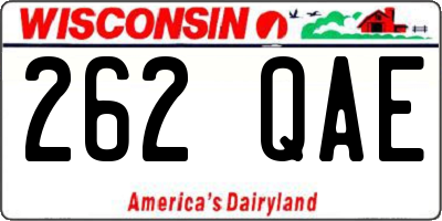 WI license plate 262QAE