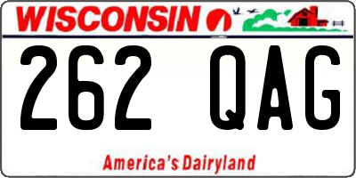 WI license plate 262QAG