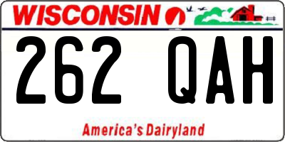 WI license plate 262QAH