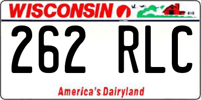 WI license plate 262RLC