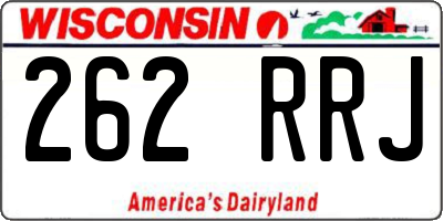 WI license plate 262RRJ