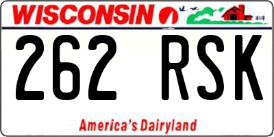 WI license plate 262RSK