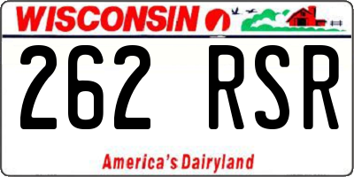 WI license plate 262RSR