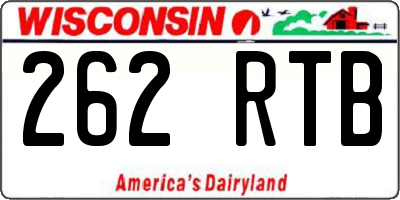 WI license plate 262RTB