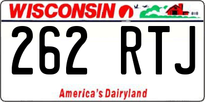 WI license plate 262RTJ