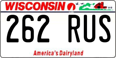 WI license plate 262RUS