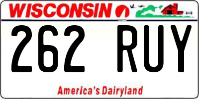 WI license plate 262RUY