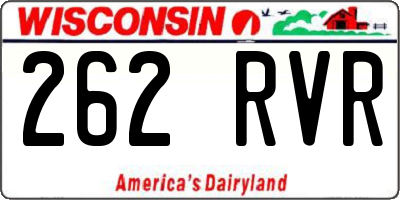 WI license plate 262RVR