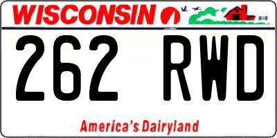WI license plate 262RWD