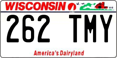 WI license plate 262TMY