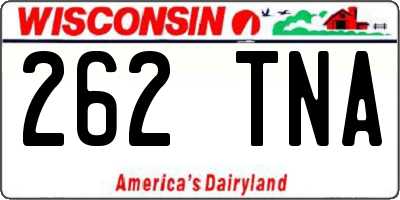 WI license plate 262TNA