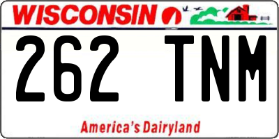 WI license plate 262TNM