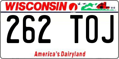 WI license plate 262TOJ