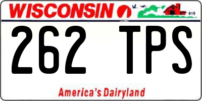 WI license plate 262TPS