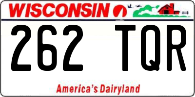 WI license plate 262TQR