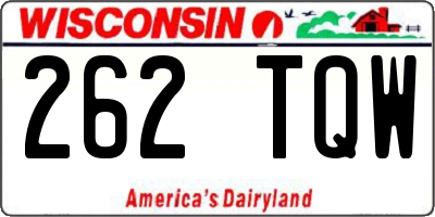 WI license plate 262TQW