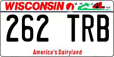 WI license plate 262TRB