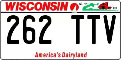 WI license plate 262TTV