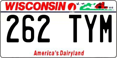 WI license plate 262TYM