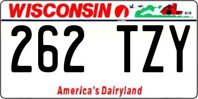 WI license plate 262TZY