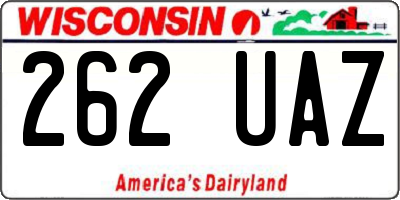 WI license plate 262UAZ