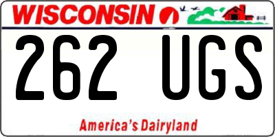 WI license plate 262UGS