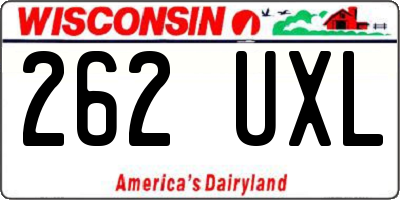 WI license plate 262UXL