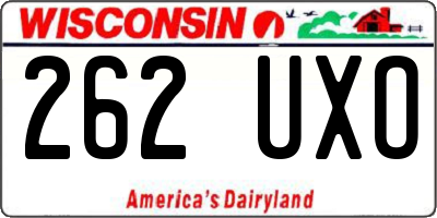 WI license plate 262UXO