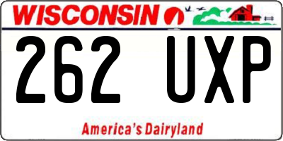 WI license plate 262UXP