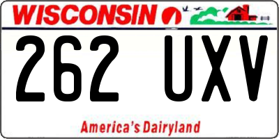 WI license plate 262UXV