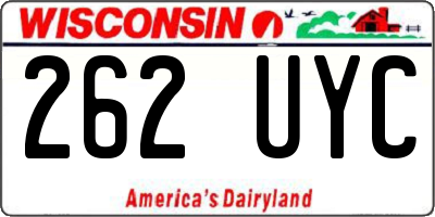 WI license plate 262UYC