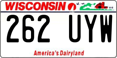 WI license plate 262UYW