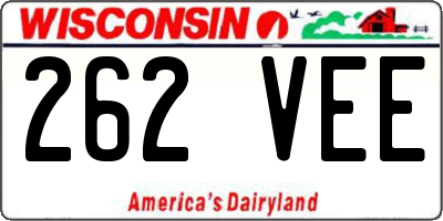 WI license plate 262VEE